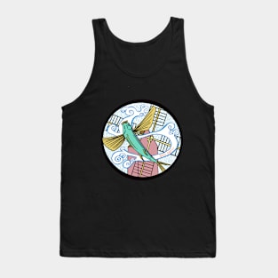 Art Nouveau Flying Fish and Windmill Tank Top